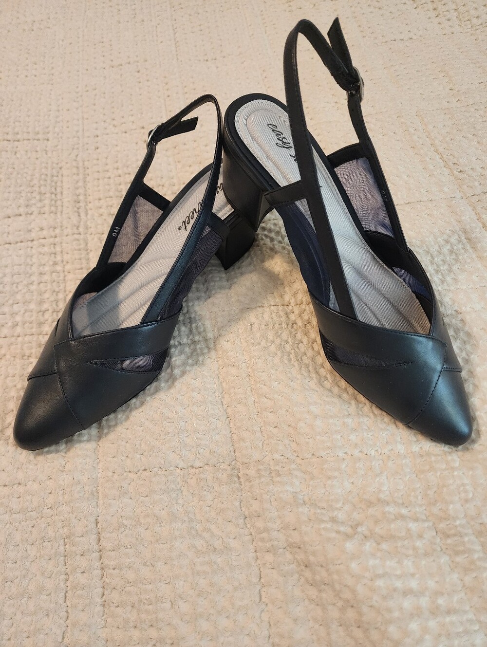 Easy Street Navy Pointed Toe Slingback Pump Heels New Sz 9 Career Office